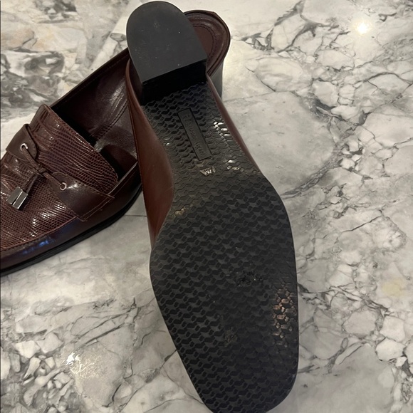 Etienne Aigner Dark Brown Textured Women’s Slip-On Mules 7M - Picture 4 of 7